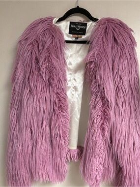 SpiritHoods Women's Pink Ballerina Faux Fur Bomber Jacket